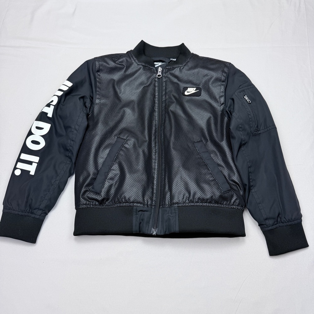 Nike Black Zip-Up Jacket with Logo Sleeve